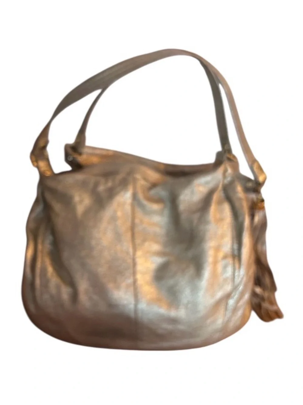 The Tory Burch Shimmer Gold Dean Hobo Bag MSRP 590.00